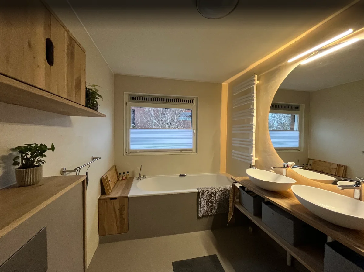 Betonlook in badkamer, klantproject Filippus van Leeuwen
